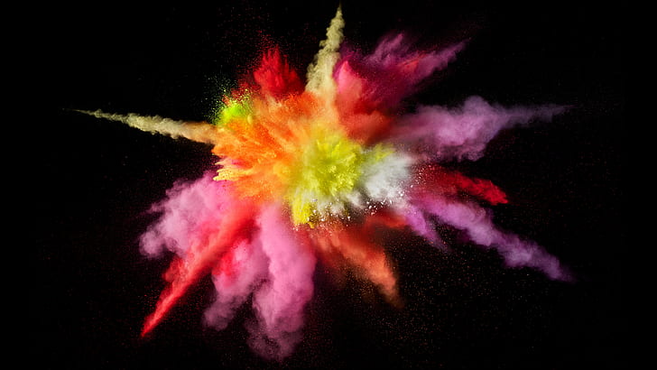 wielobarwna ilustracja dymu, wybuch kolorów, macOS, Tapety HD