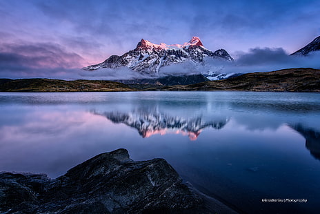 утро, Чили, Южная Америка, Патагония, Анды, национальный парк Торрес дель Пайне, HD обои HD wallpaper