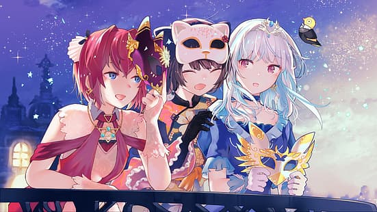 Inamori Ryusago, Anime, Anime-Mädchen, Virtual Youtuber, Lize Helesta, Inui Toko, Ange Katrina, HD-Hintergrundbild HD wallpaper