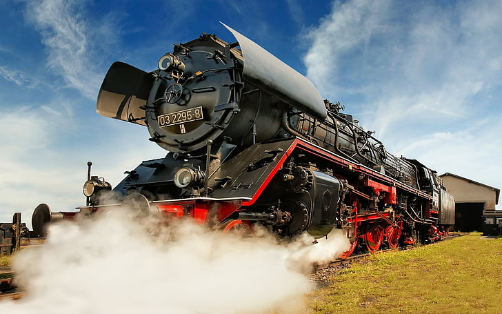 engine, railway, steam, HD wallpaper