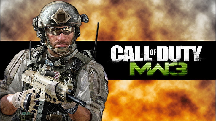 Call of Duty Modern Warfare 3 Titelbild, Call of Duty Modern Warfare 3, Soldat, Automatik, Beschriftung, Punkte, HD-Hintergrundbild