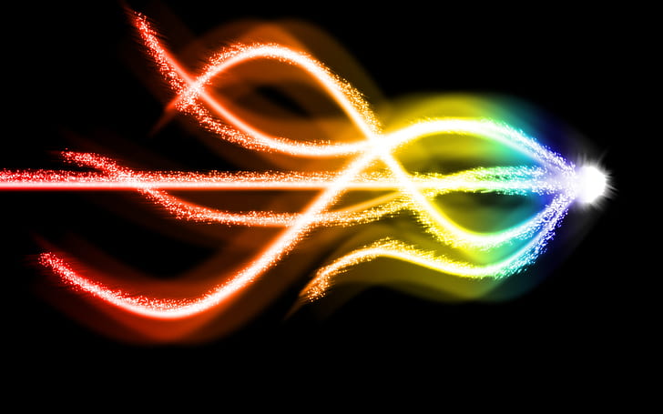 Colors HD, red, yellow, blue, and purple light illustration, abstract, colors, HD wallpaper
