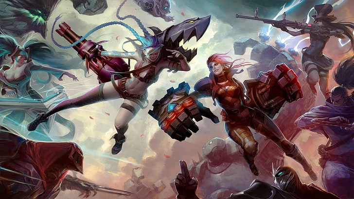 Tapety League of Legends Jinx and Vi, League of Legends, Ziggs, Malphite, Jinx (League of Legends), Sona (League of Legends), Zed, Yasuo, Vi (League of Legends), Shen, Blitzcrank, Tapety HD