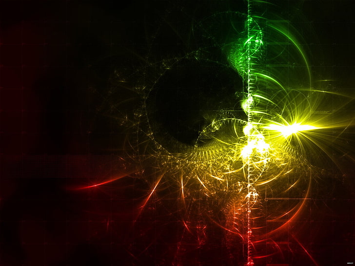 green, yellow, and red digital wallpaper, Abstract, Cool, CGI, Colors, HD wallpaper