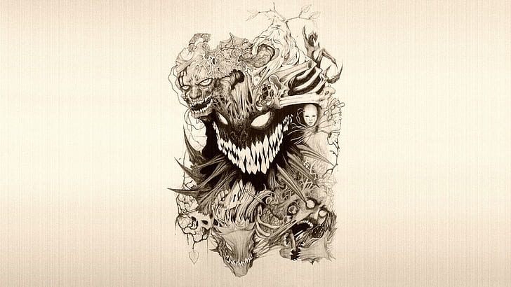 ilustração de cara de monstro, perturbada, HD papel de parede