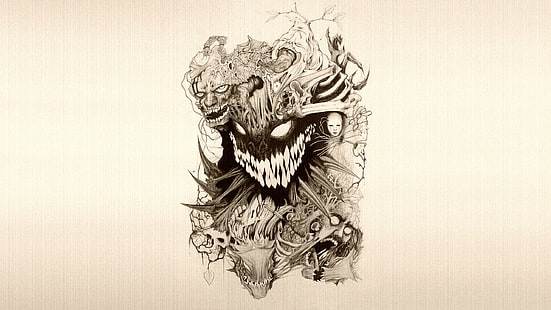 monster ansikte illustration, störd, HD tapet HD wallpaper