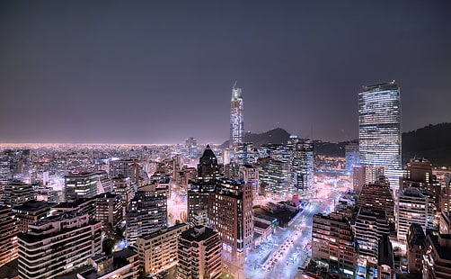 Santiago del Cile HD Las Condes, fotografia aerea del paesaggio urbano, Sud America, Cile, Sfondo HD HD wallpaper