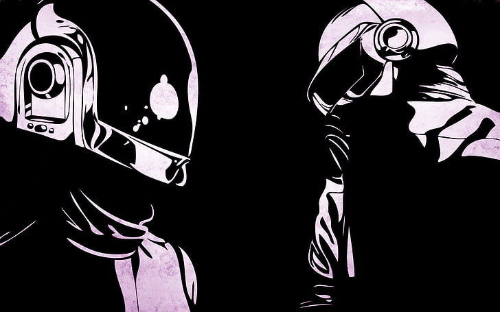 person with helmet illustration, Daft Punk, thomas bangalter, guy manuel de homem christo, HD wallpaper