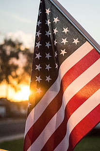 Знаме на Съединените американски щати, флаг, САЩ, слънчева светлина, символ, HD тапет HD wallpaper