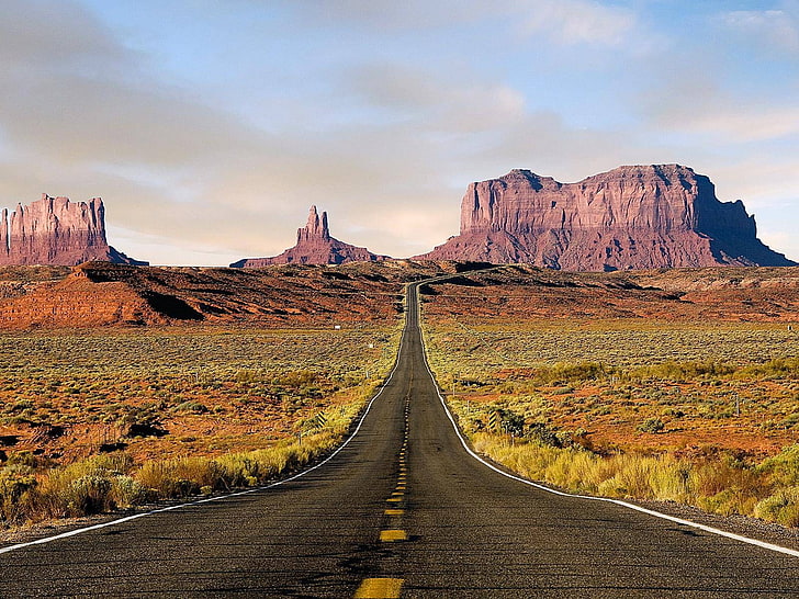 highway, desert, HD wallpaper