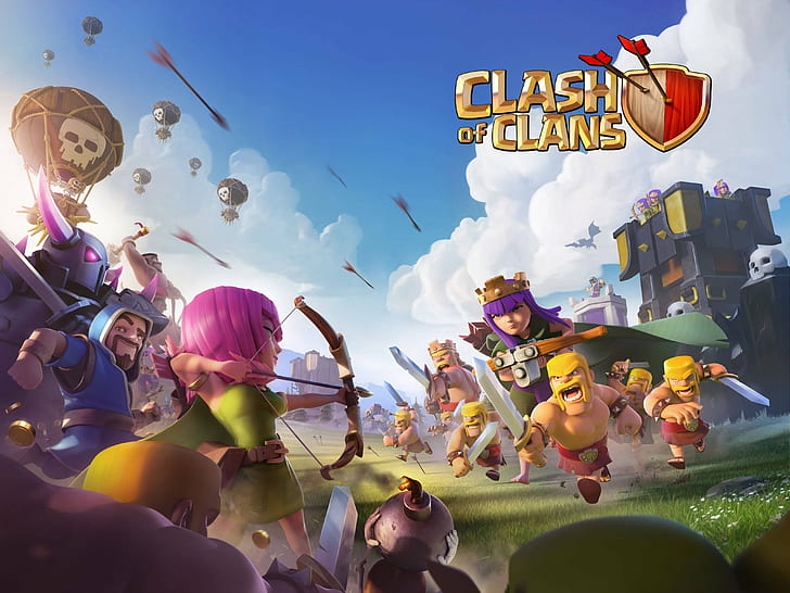 clash of clans, supercell, games, 2017 games, hd, HD wallpaper