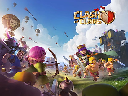clash of clans, supercell, games, 2017 games, hd, HD wallpaper HD wallpaper