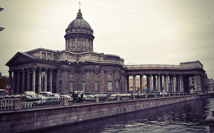 Санкт Петербург, град, Казанската катедрала, HD тапет