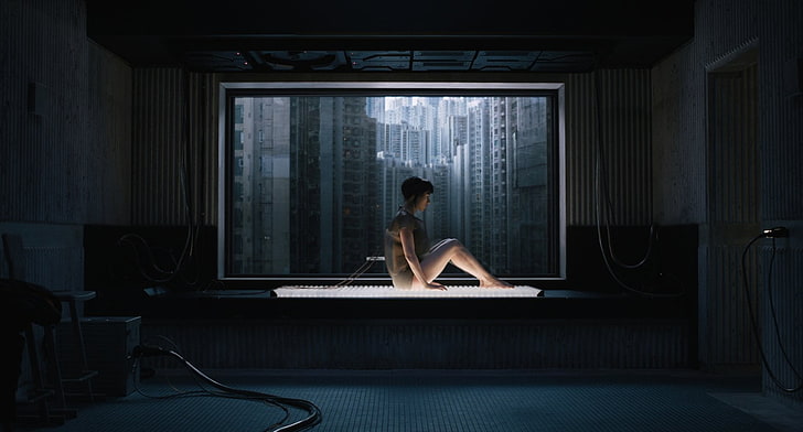 naked person, Ghost in the Shell (Movie), Scarlett Johansson, women, movies, Kusanagi Motoko, Ghost in the Shell, HD wallpaper