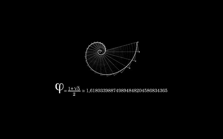 carta da parati equazione matematica, scienza, rapporto aureo, sequenza di Fibonacci, Sfondo HD