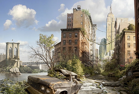 الخيال العلمي ، ما بعد نهاية العالم ، بناء ، تدمير ، نيويورك، خلفية HD HD wallpaper