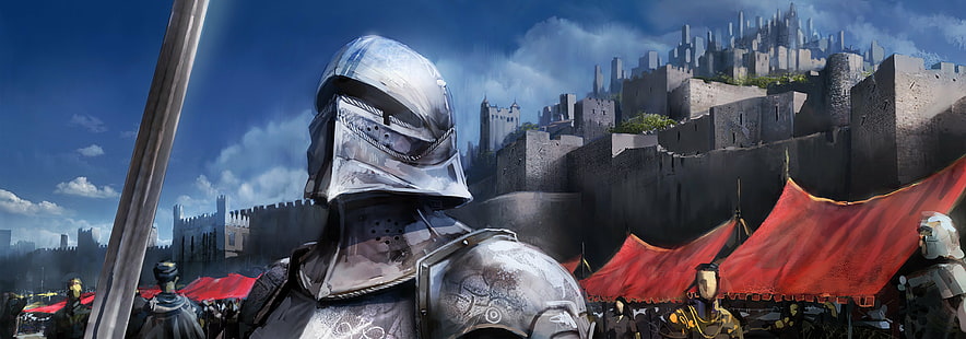 zbroja, strażnicy, rycerze, średniowieczni, lśniący, srebrny, Tapety HD HD wallpaper