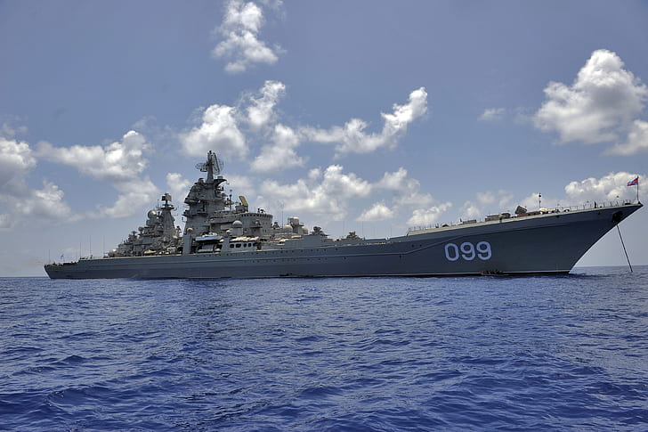 Okręty wojenne, krążownik, rosyjski krążownik Pyotr Velikiy, okręt wojenny, Tapety HD