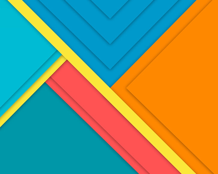 teal, orange, yellow, and pink abstract illustration, Stock, Colorful, HD wallpaper
