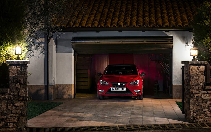 Assento vermelho Ibiza Cupra 2013, HD papel de parede