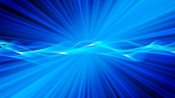 biru, cahaya, biru listrik, biru, laser, gelombang, garis, langit, seni abstrak, karya seni, Wallpaper HD