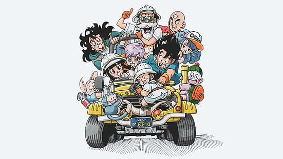 Dragon Ball, Dragon Ball Z, มังงะ, Son Goku, Yamcha, Bulma, Son Gohan, Chi-Chi, Tien Shinhan, Master Roshi, วอลล์เปเปอร์ HD HD wallpaper