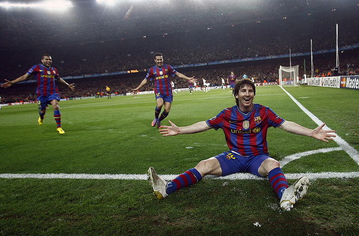 Lionel Messi, champ, papier peint, football, joueur, stade, le public, Barcelone, joueurs, Lionel Messi, Argentine, Santiago Bernabeu, Fond d'écran HD