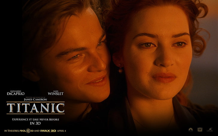 Publicité titanesque, Film, Titanic, Kate Winslet, Leonardo Dicaprio, Fond d'écran HD