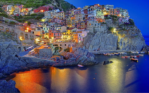 Wybrzeże Amalfi w Ligurii, Włochy, tło pulpitu 70635, Tapety HD HD wallpaper