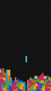 Tetris game, portrait display, video games, vintage, retro games, Tetris, colorful, square, simple, HD wallpaper HD wallpaper