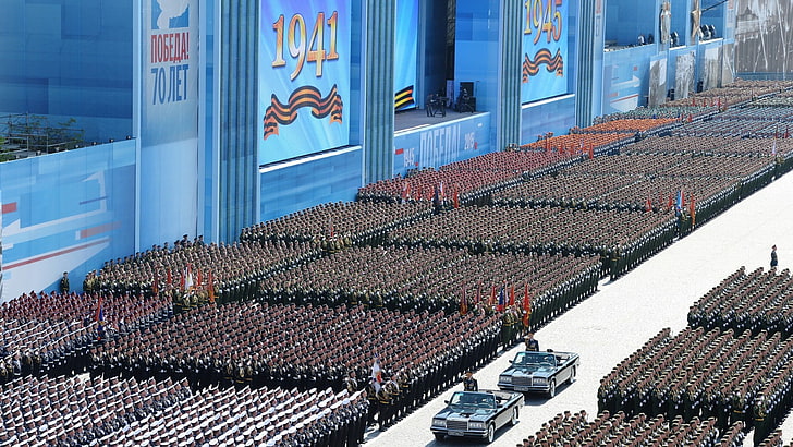dua kudeta abu-abu, militer, Rusia, parade, Hari Kemenangan, Moskow, Wallpaper HD