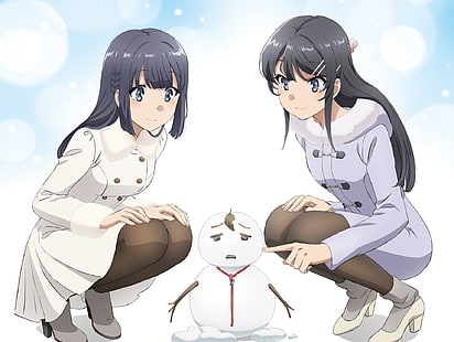 Anime, Seishun Buta Yarou wa Bunny Girl Senpai no Yume wo Minai, Mai Sakurajima, Shoko Makinohara, Sfondo HD HD wallpaper
