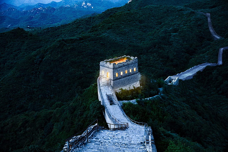 Китай, Великая китайская стена, ландшафт, архитектура, HD обои