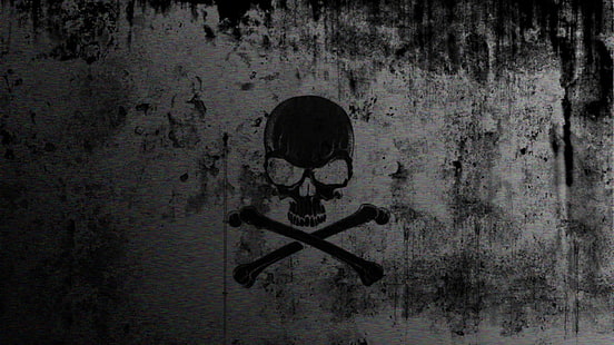 logo crâne et os, horreur, crâne, mort, Fond d'écran HD HD wallpaper