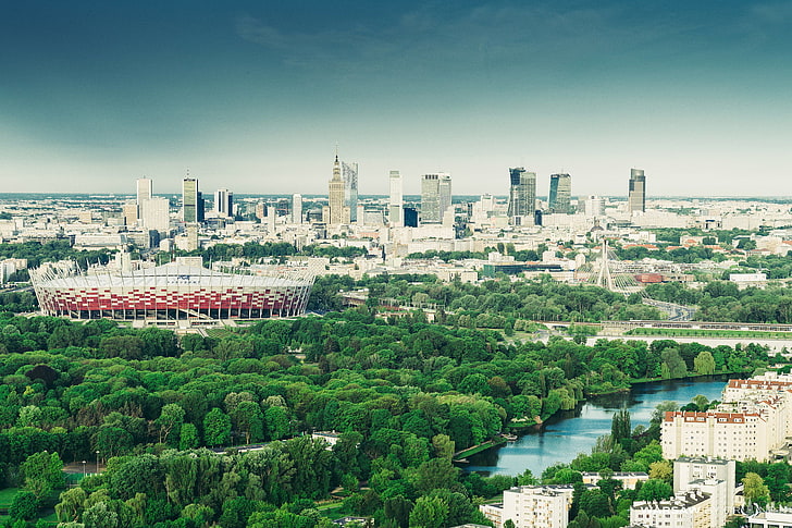 Warschau, Skyline, Wolkenkratzer, Polen, HD-Hintergrundbild