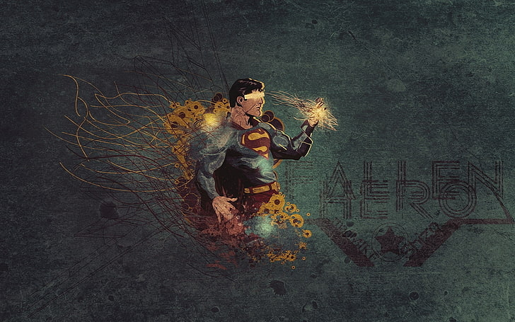 Superman, Drawing, Vector, Black, HD wallpaper