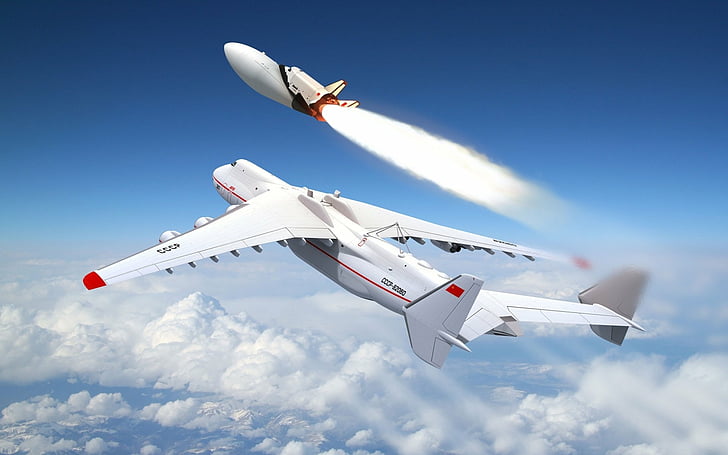 Military Transport Aircraft, Antonov An-225 Mriya, Aircraft, Airplane, Russian, Space Shuttle, HD wallpaper