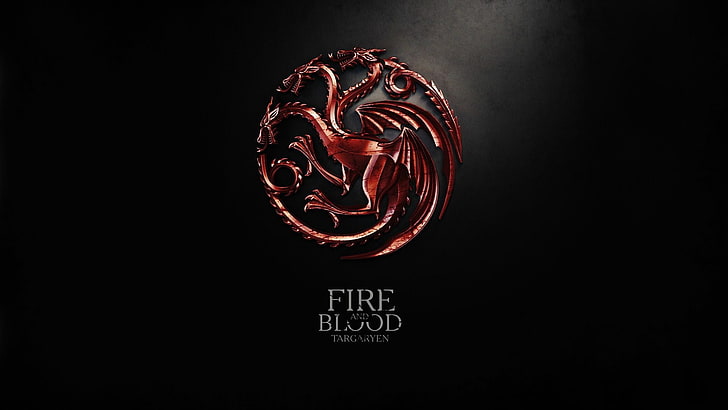Logo Fire Blood, Game of Thrones, Maison Targaryen, Fond d'écran HD