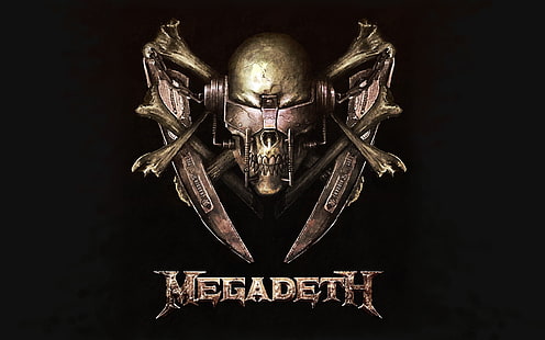 Логотип Megadeth, череп, Megadeth, музыка, метал-группа, группа, HD обои HD wallpaper
