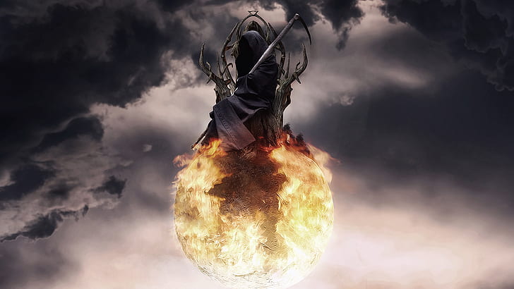 Death Grim Reaper Scythe HD, ดิจิตอล / อาร์ตเวิร์ค, ความตาย, ผู้เกี่ยว, เคร่งขรึม, เคียว, วอลล์เปเปอร์ HD