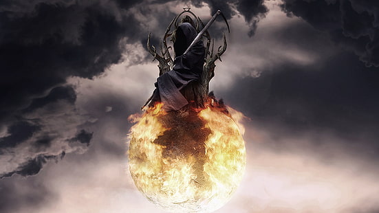 Death Grim Reaper Scythe HD, цифровая графика, смерть, жнец, мрачный, коса, HD обои HD wallpaper
