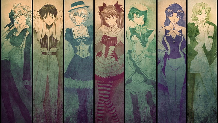 anime karaktär tapeter, Neon Genesis Evangelion, Ikari Shinji, Ayanami Rei, Asuka Langley Soryu, anime, HD tapet
