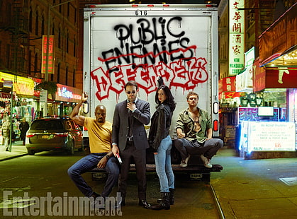 Defenders, Jessica Jones, Matt Murdock, Daredevil, Luke Cage, Danny Rand, Iron Fist, Power Man, Krysten Ritter, HD wallpaper HD wallpaper