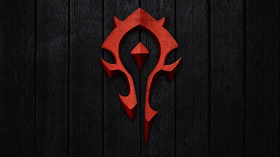 horda, logotipo da horda, sinal da horda, videogames, world of warcraft, HD papel de parede HD wallpaper