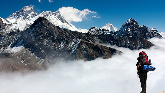 Tíbet, Everest, Himalaya, Himalaya, Tingri, Xigaze, China, Asia, cielo, nube, formaciones montañosas, cordillera, increíble, paisaje de monte, montañismo, montañero, Fondo de pantalla HD HD wallpaper