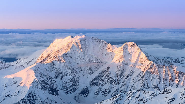 przyroda, góry, Elbrus, zaśnieżony szczyt, krajobraz, Tapety HD