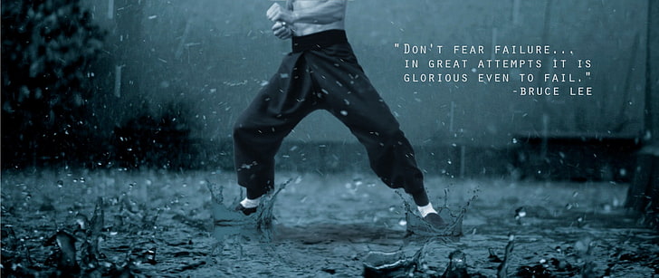 ultra-wide, quote, Bruce Lee, Sfondo HD