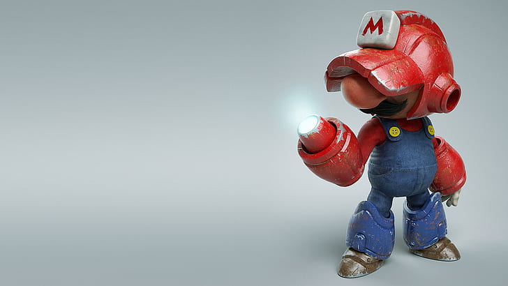 Megaman mario model figure, Mega Mario, HD wallpaper