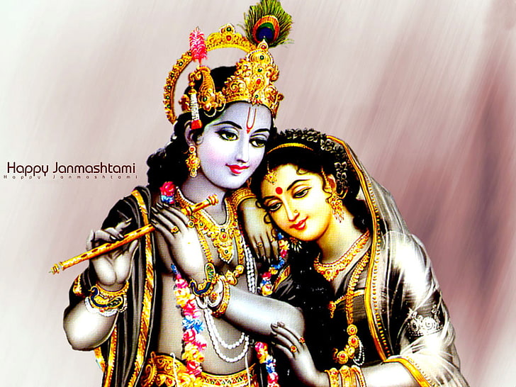 Lord Krishna - Happy Janmashtami, Krishna and Radha digital wallpaper, Festivals / Holidays, God, HD wallpaper