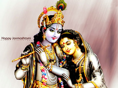 Lord Krishna - Happy Janmashtami, Wallpaper digital Krishna dan Radha, Festival / Liburan, Dewa, Wallpaper HD HD wallpaper
